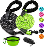 COOYOO 2 Pack Dog Leash 5 FT Heavy Duty - Comfortable Padded Handle - Reflective Dog Leash for Medium Large Dogs with Collapsible Pet Bowl - Image 14
