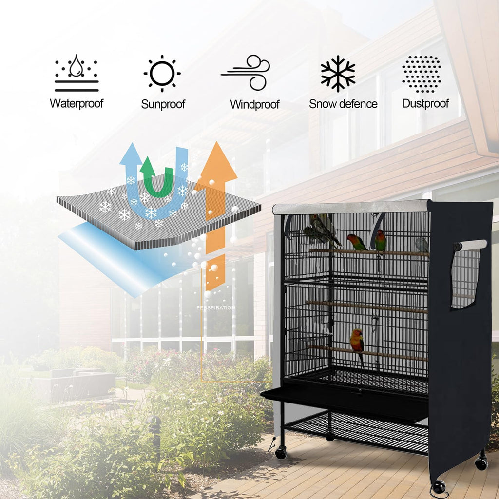 Diagram showing the 38 by 23 by 51 inch dimensions of the Deckaly pet crate cover.