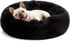 Love's cabin Calming Cat Bed for Indoor Cats, Anti-Anxiety Donut Round Dog Bed, Fluffy Faux Fur Washable Pet Bed for Small Medium Dogs and Cats, Grey, 20in - Image 15