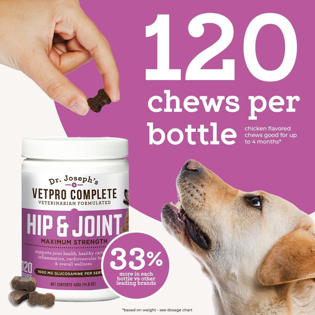 VetPro Complete health supplement with turmeric and omega three for dogs