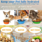 Dishwasher safe travel dog water bowls being collapsed flat