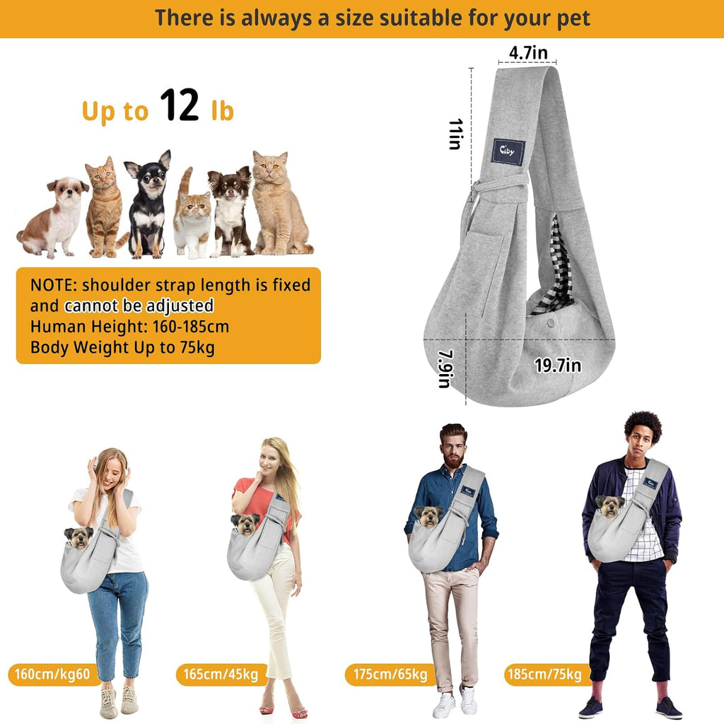 CUBY cat sling carrier interior plaid pattern detail