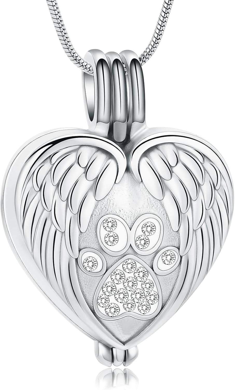 zeqingjw Pet Cremation Jewelry for Ashes Pendant Paw Print Pet Heart Urn Necklace Memorial Keepsake Jewelry for Pet/Dog's/Cat's Ashes - Image 14