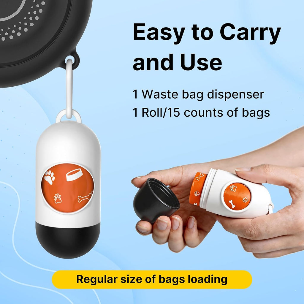 Medium to large breed dog walking with tangle free leash