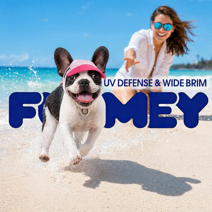 Fuamey dog sun hat side profile with ear holes visible