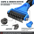 UGNEL 2-in-1 metal pet comb displaying wide and dense spacing for styling long dog fur