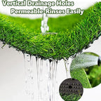 Close up of synthetic grass texture and drainage backing