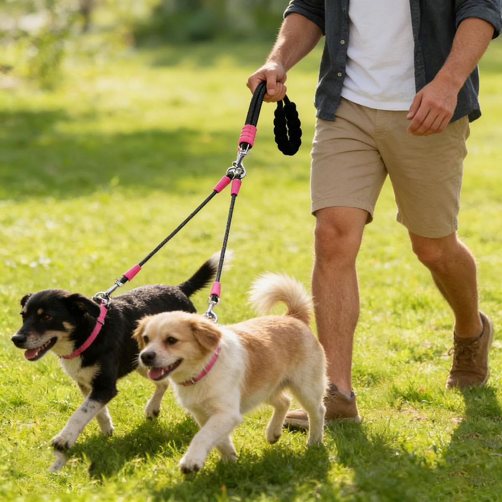 Premium imported dual pet leash for small medium and large dogs