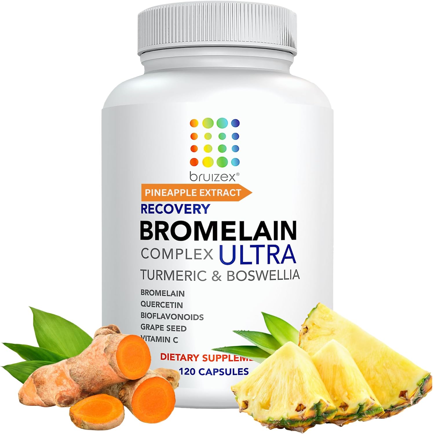 Bruizex Ultra Bromelain and Quercetin 120 Capsules front view