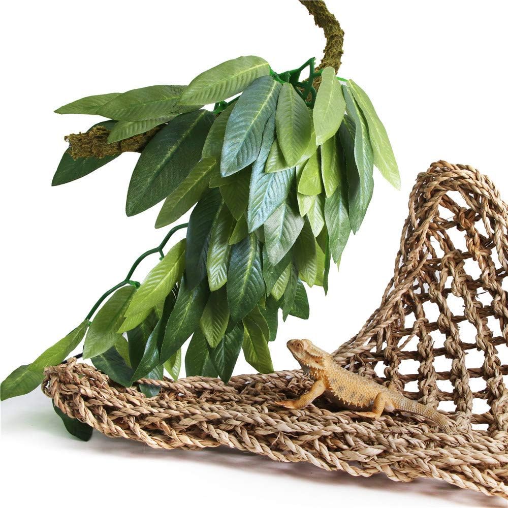 Side profile of 12 inch artificial terrarium plant for lizards