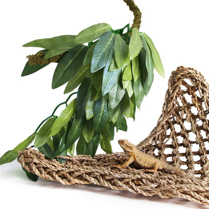 Side profile of 12 inch artificial terrarium plant for lizards