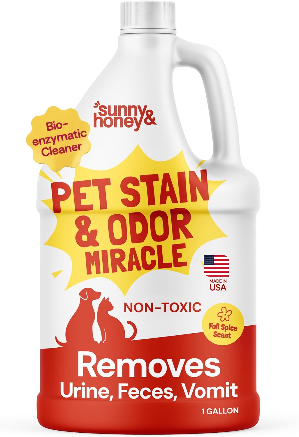 Sunny & Honey Pet Stain and Odor Remover - Enzyme Cleaner for Dog Urine and Poop on Carpets and Furniture - Strong Pet Carpet Cleaner Spray (32fl oz Mint) - Image 15