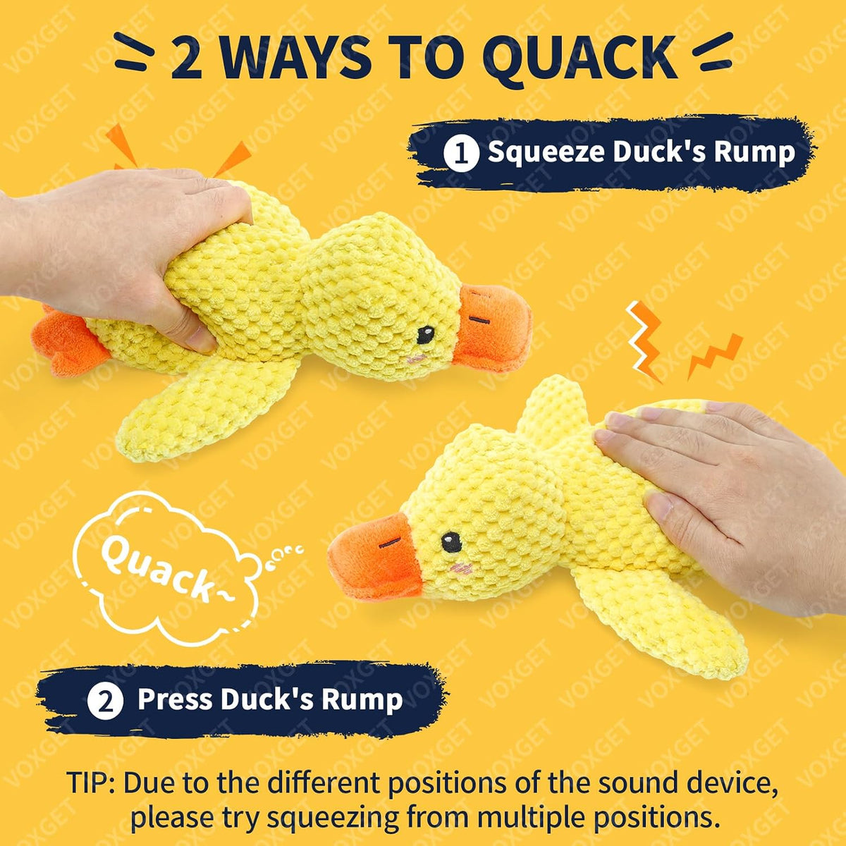 Small yellow duck dog toy for teething puppies