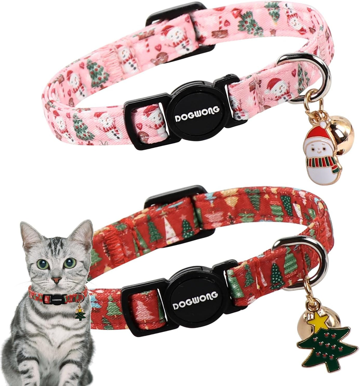 Cat Collar,2 Pack White Hemp Cat Collars Breakaway with Bell, DOGWONG Safety Buckle Wedding Cat Collar for Girl Boy Cats and Small DogsAdjustable 7-12 Inch,Pet Supplies Accessories - Image 13