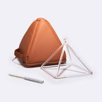 TOPFUND crystal singing pyramid front view with suede striker for sound therapy