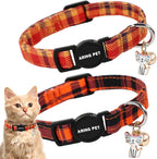 Adjustable kitten collar by Aring pet showing maximum and minimum length parameters