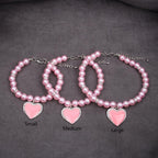 Handmade artificial pearl strand collar accessory for small dogs and cats.
