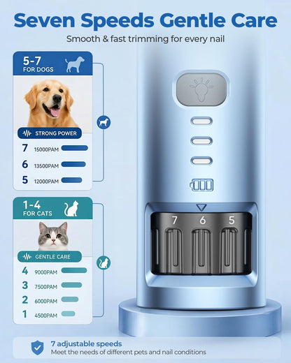 Catpick cordless pet nail grinder blue color