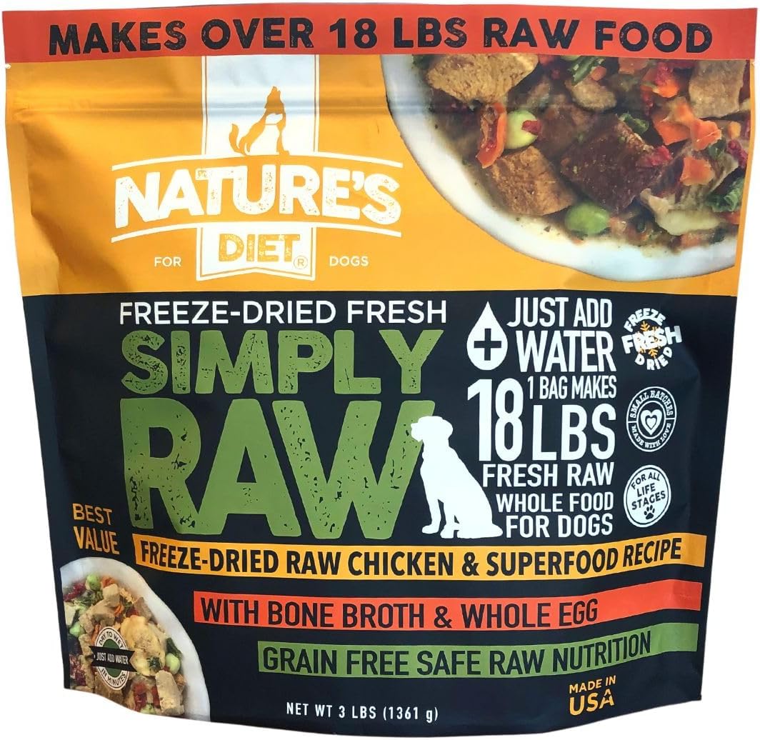 Nature's Diet Simply Raw Freeze-Dried Whole Food Meal - Makes 18 Lbs Fresh Food with Muscle, Organ, Bone Broth, Whole Egg, Superfoods, Fish Oil Omega 3, 6, 9, Probiotics & Prebiotics (Beef) - Image 9