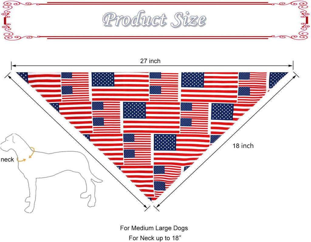 CozyHaus patriotic fourth of July dog scarf side view festive dog clothing.