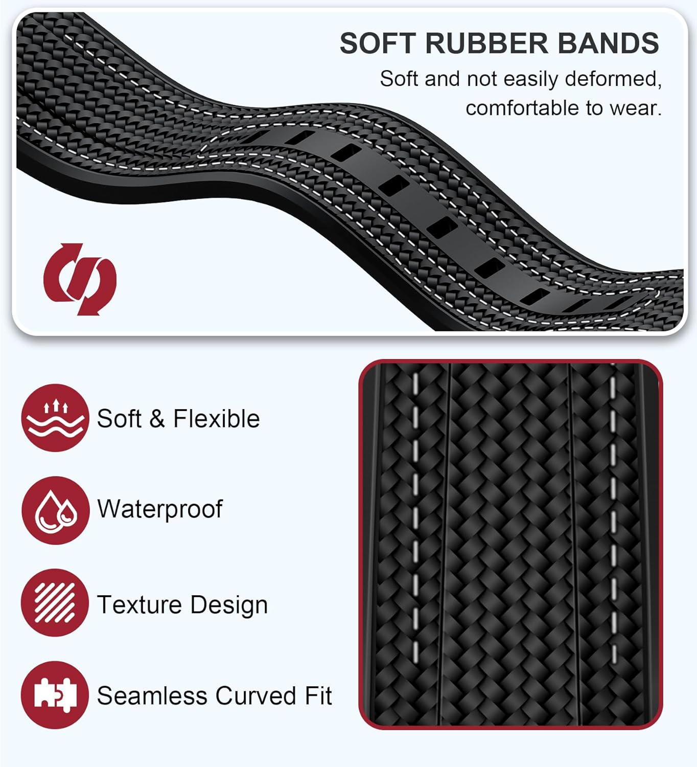 REBANDACE lengthening watch strap flexible water resistant material view