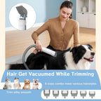 8VR Pet Vacuum Groomer showing the three adjustable low noise suction control levels.