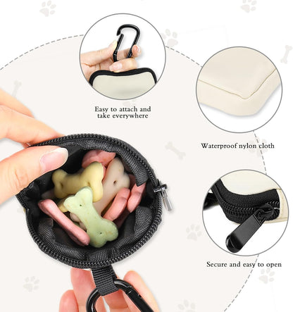 Coowone water resistant dog snack bag demonstrating durability against moisture and dirt.