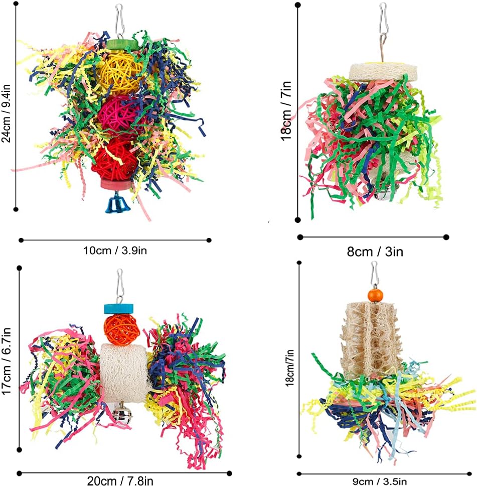 Interactive bird cage toys for budgie and lovebird foraging stimulation