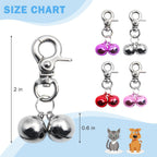 Silver lobster clasp pet collar bells for outdoor tracking and training