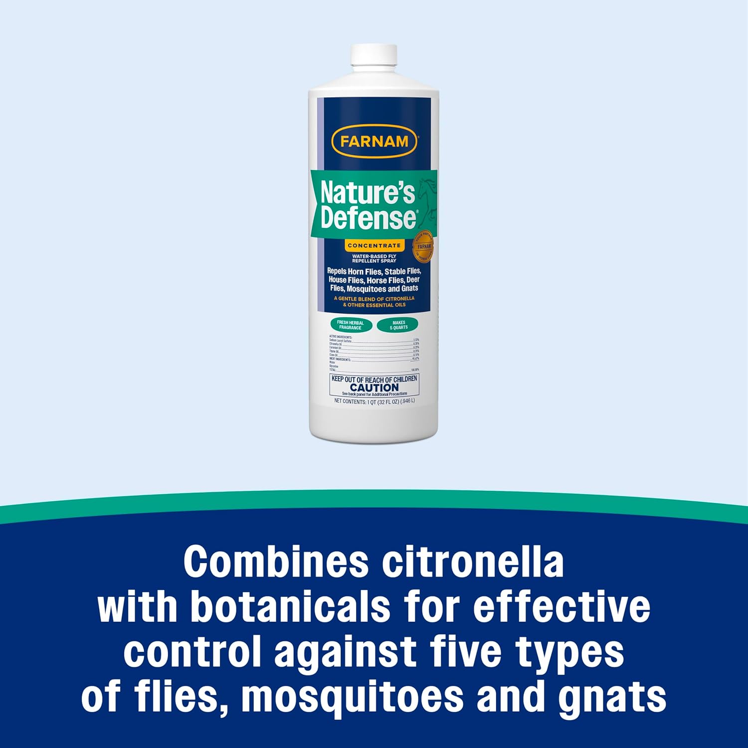Farnam natural horse fly spray concentrate active essential ingredients label