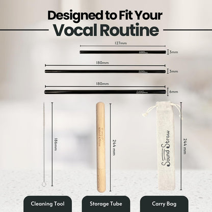 SoundStraw voice trainer tool pack highlighting the elegant portable packaging.