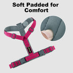 Plutus Pet adjustable pink dog harness with soft breathable mesh padding back view