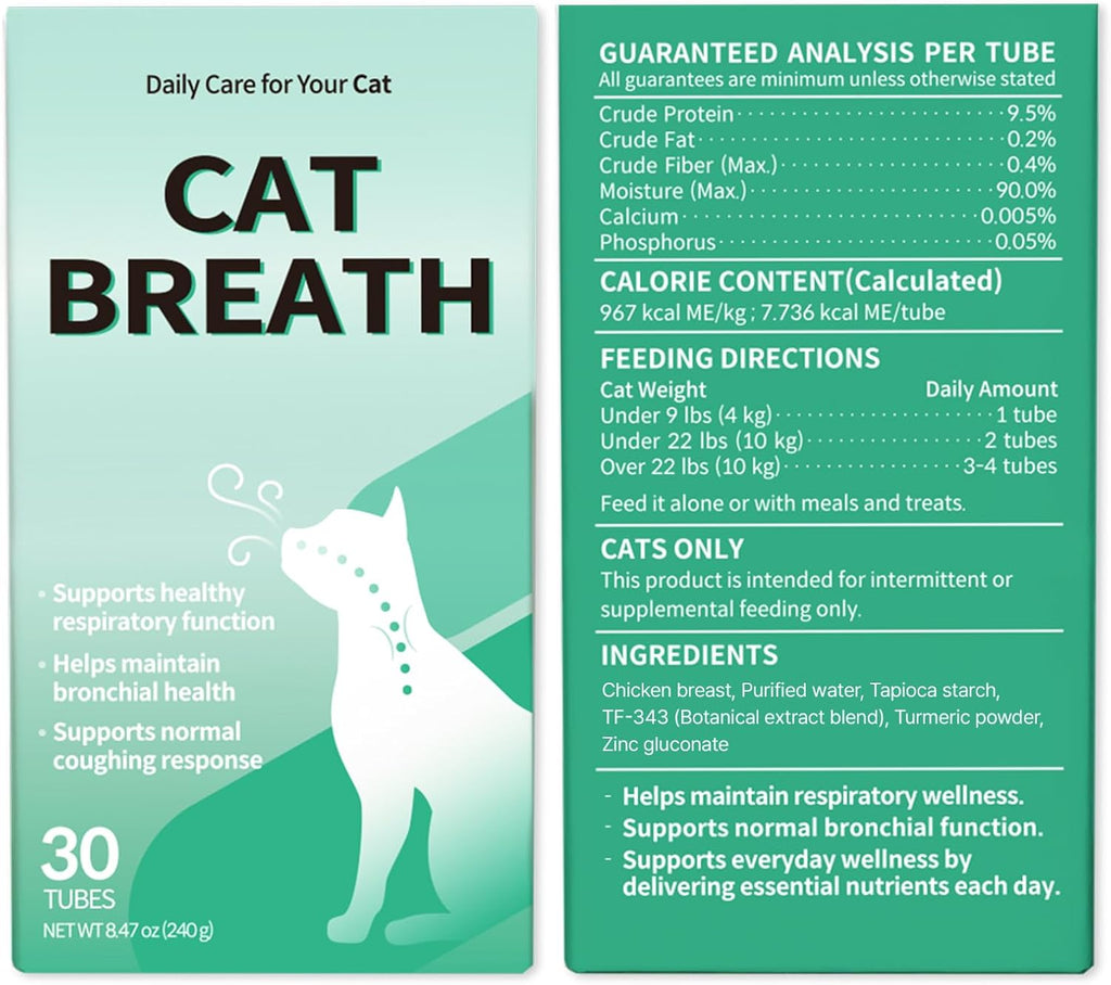 Doctor By Cat Breath Bronchial Supplements Cat Sneezing Treatment Asthma Cold Cough Nose Relief Respiratory&Immune Support with TF-343-30 lickable Formula Individually Packaged, Chicken (1 Pack) - Image 12