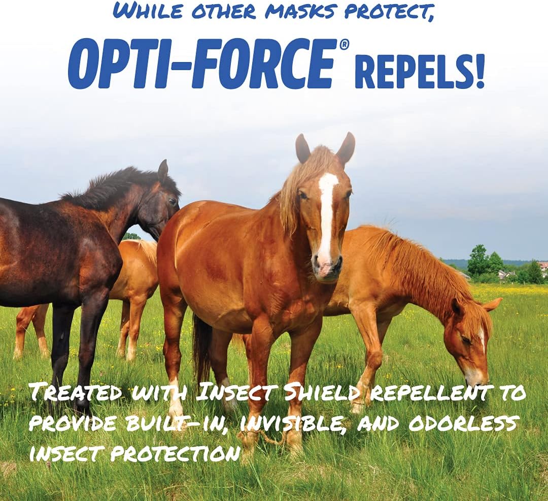Adjustable fasteners on Manna Pro equine fly mask