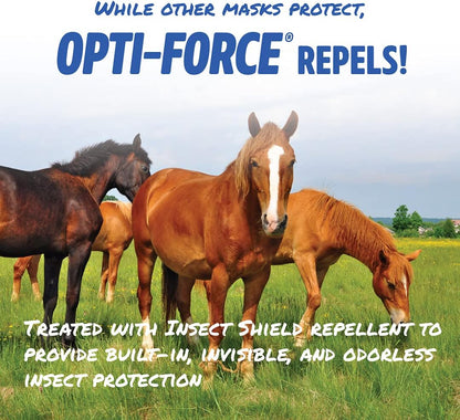 Adjustable fasteners on Manna Pro equine fly mask