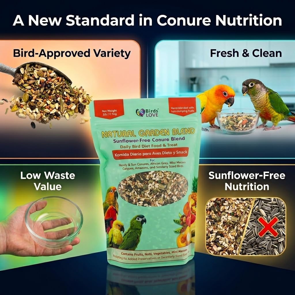 Birds LOVE conure food 2 pound bag back view