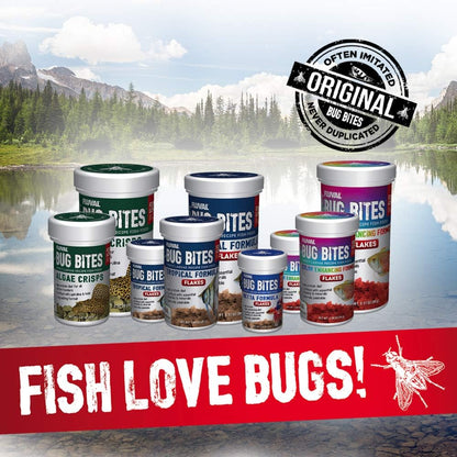 Fluval Bug Bites color boosting flakes for vibrant aquarium fish