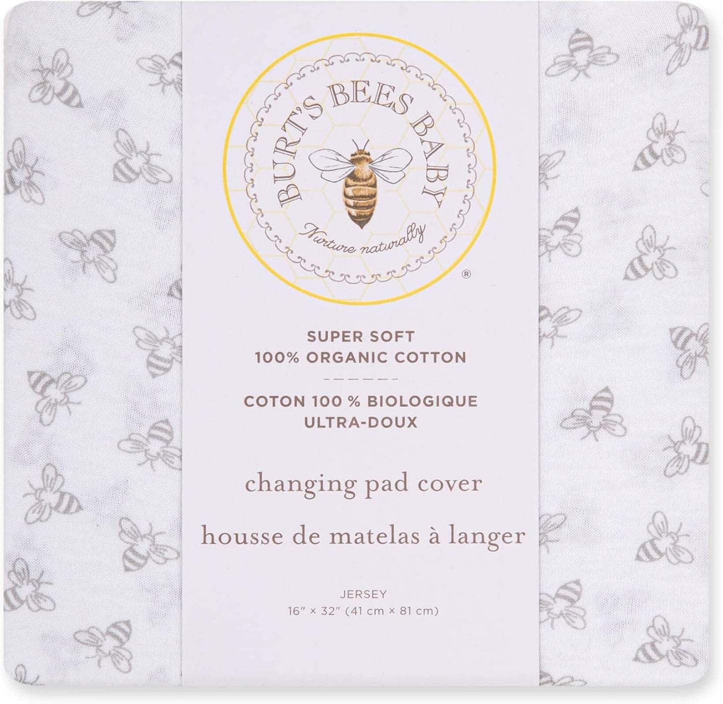 Burt's Bees Baby Unisex Baby Gift Set front view of organic cotton nursery bundle pack.