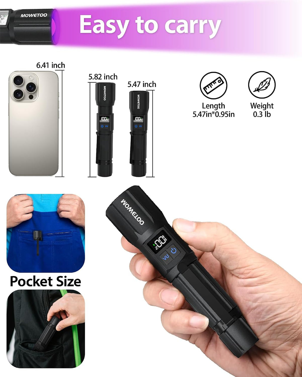 Portable Aluminum Flashlight Packed For Travel And Hotel Inspection