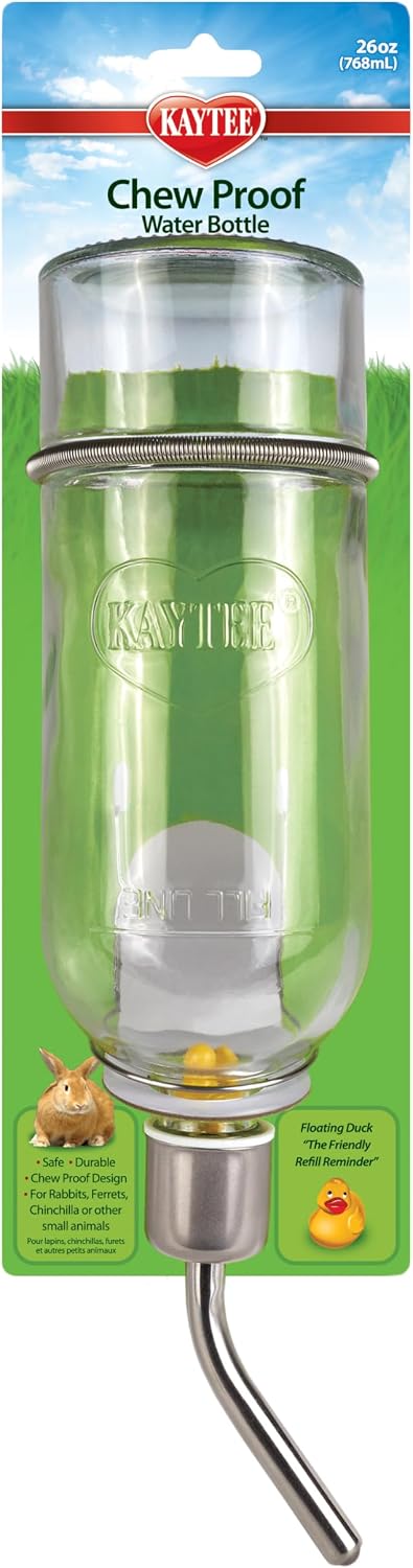 Kaytee Chew-Proof Water Bottle for Pet Ferrets and Rabbits, 26 oz - Image 1