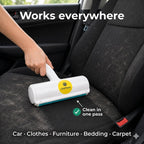LikePaws fur removal tool on car seat