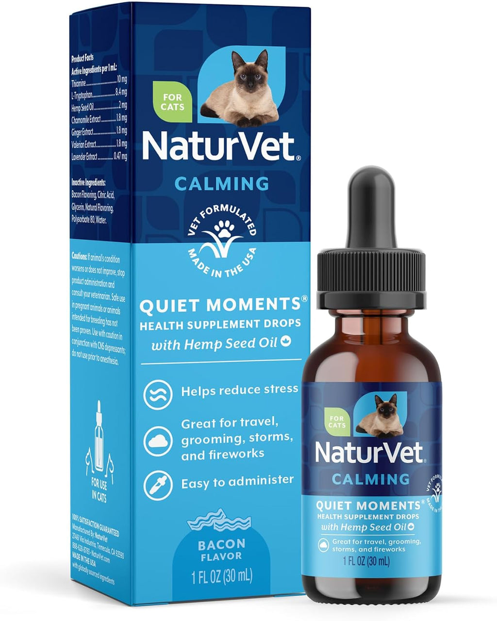 NaturVet Quiet Moments Calming Aid Cat Supplement Plus Melatonin - Helps Reduce Stress in Cats - for Pet Storm Anxiety, Motion Sickness, Grooming, Separation, Travel - 50 Ct. Soft Chews - Image 12