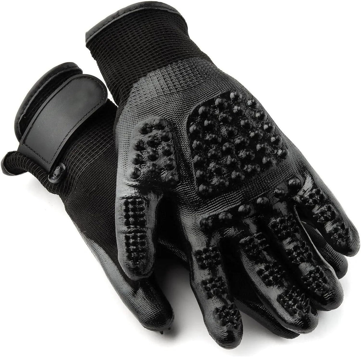 Easy hair removal demonstration from grooming glove