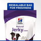 Close up of natural jerky strips for dogs