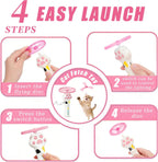 Rechargeable flying disc launcher for cats with paw shaped handle