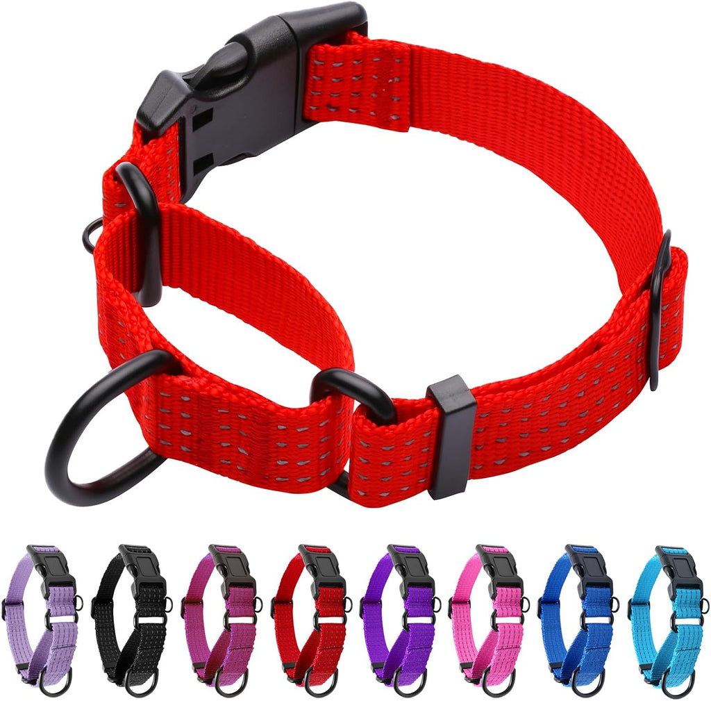 Martingale Dog Collar, Reflective No Pull Training Collar with Quick Release Buckle & USA Flag, Heavy-Duty Nylon, Adjustable for Small Medium Large Dogs (L,Red with Flag - Image 10