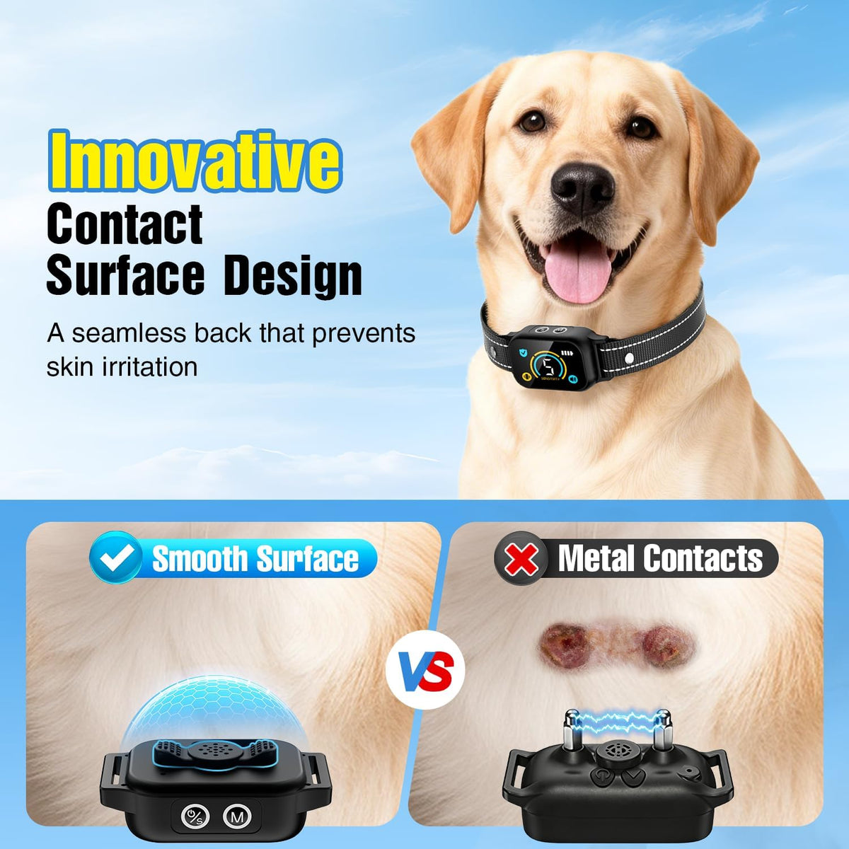 Side view of Ianciu rechargeable bark collar