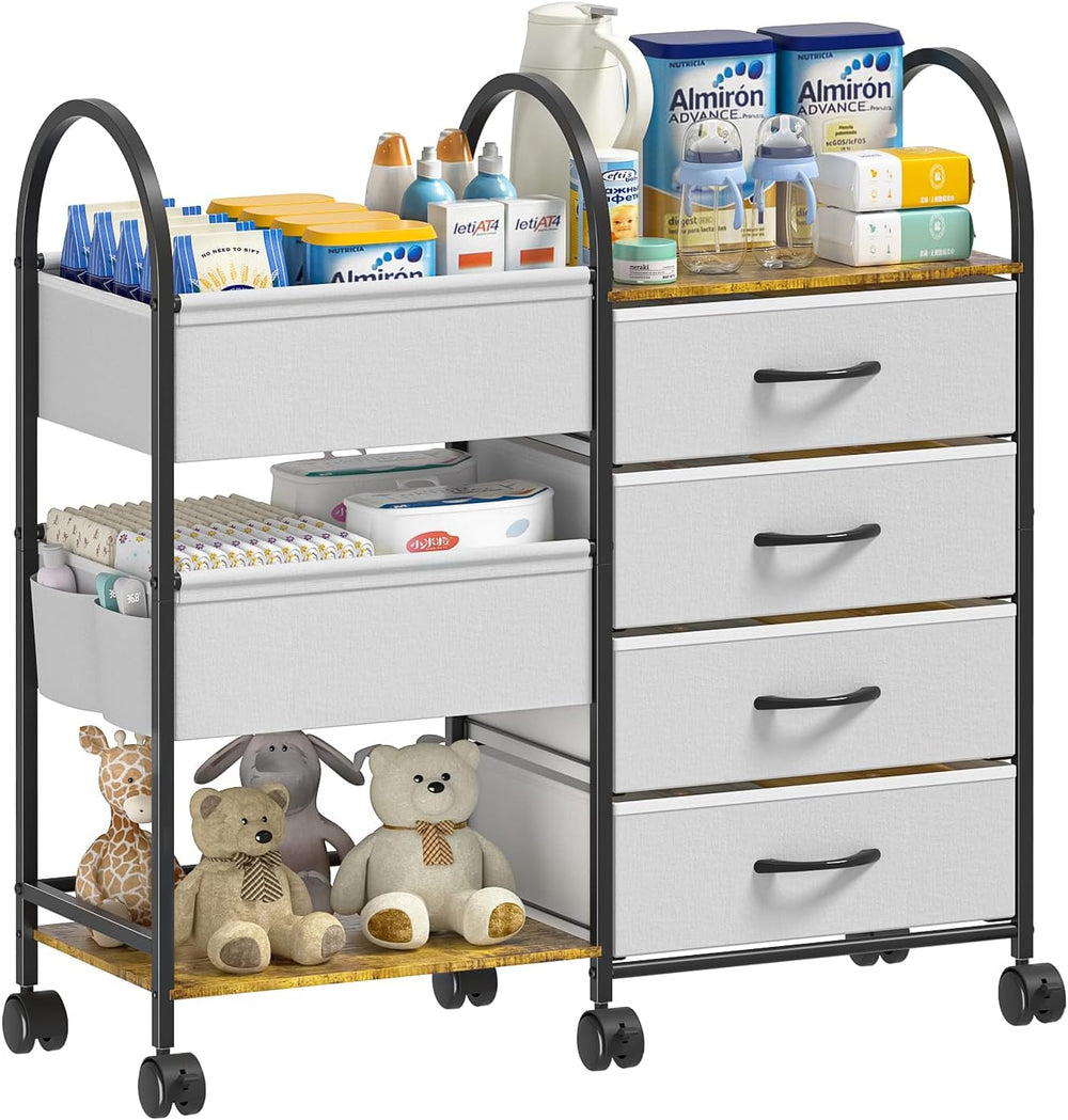 Onwayhome 4-tier baby diaper caddy organizer cart front view