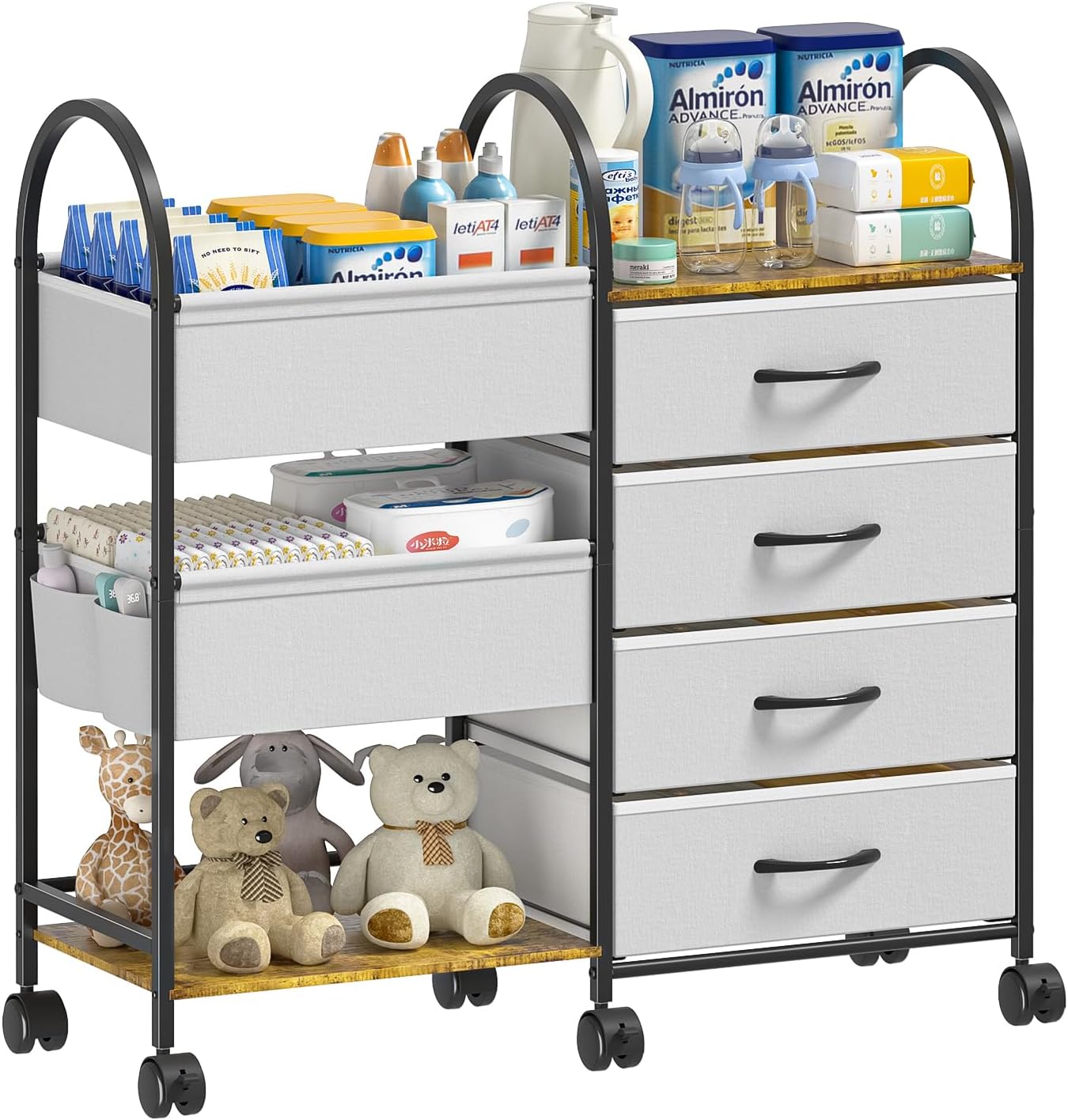 Onwayhome 4-tier baby diaper caddy organizer cart front view
