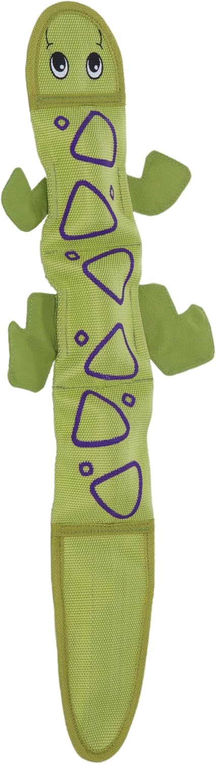 Outward Hound Fire Biterz Yellow Lizard Plush Firehose Material Interactive Dog Toy, Large - Image 15
